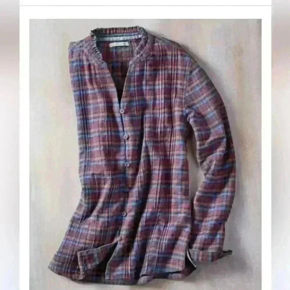 Carbon 2 Cobalt Women Wheaton Plaid Button Down Long Sleeve Shirt Size Small - Picture 11 of 11